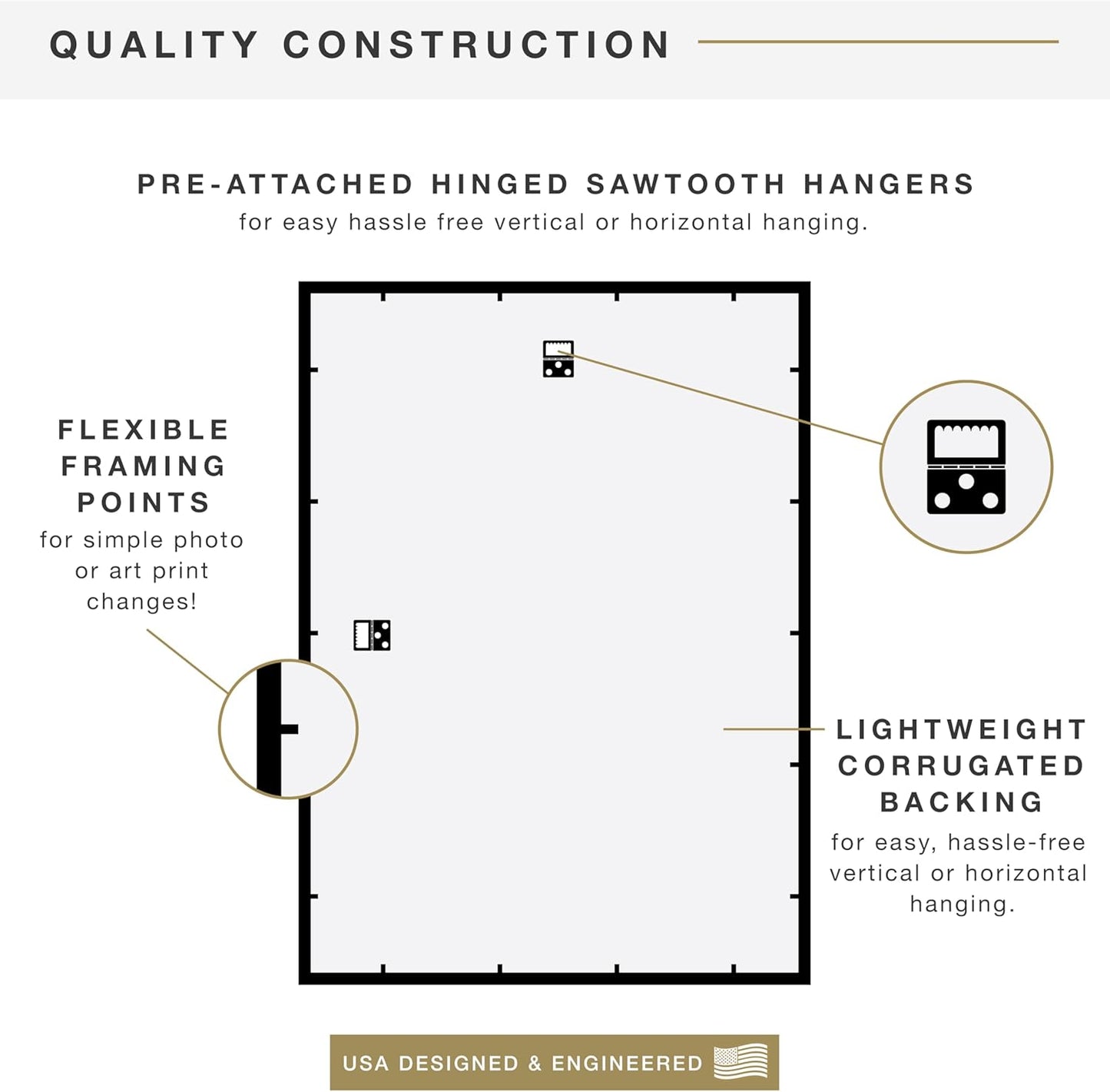 MCS Trendsetter 24x36 Poster Frame Black High-Gloss, Vertical & Horizontal Wall Hanging Large Picture Frame for Photos, Posters & Art Prints (1-Pack)