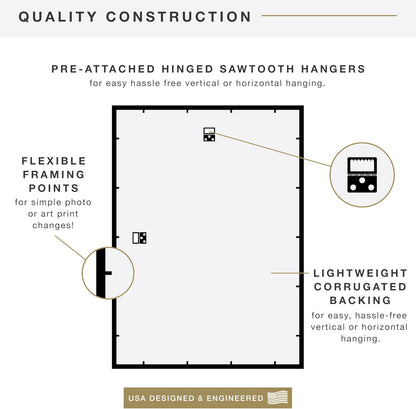 MCS Trendsetter 24x36 Poster Frame Black High-Gloss, Vertical & Horizontal Wall Hanging Large Picture Frame for Photos, Posters & Art Prints (1-Pack)