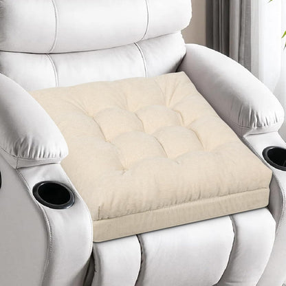 Recliner Cushions for Elderly, 20x20x5 Inch Thick Chair Cushion Patent Design Soft Tufted Dual Layer Booster Seat Cushions for Seniors Recliner Risers Taupe 1P