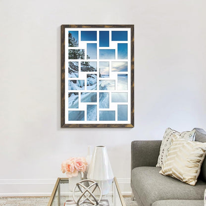 DUENPY 14x26 Collage Picture Frame 4x6 Collage Picture Frame Displays Twelve 4x6 inch Photos Available Horizontal Wall Mounting Display and Vertical Black - Colors B