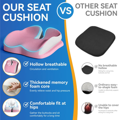 Seat Cushions for Office Chairs Wheelchair Cushion for Long Sitting Back Pain，Memory Foam Seat Car Computer Desk Chair Cushion，Coccyx Cushion for Tailbone Pain Relief Cushion Office Chair Black