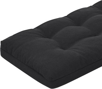 baibu 40 Inch Dual-Layer Patent Design Memory Foam Bench Cushion, Non-Slip Indoor Bench Cushion Standard Size Foam Pad with Machine Washable Cover (Dark Grey, 40x16x3in)