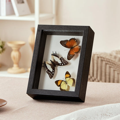 8x10 Deep Shadow Box Picture Frame Display Case with Linen Back and Stand,Real Glass Black Shadow Memory Box Frame 8x10 for Flower Baby Pet Wedding Photo Art Craft Memorial Wall Decor Gift