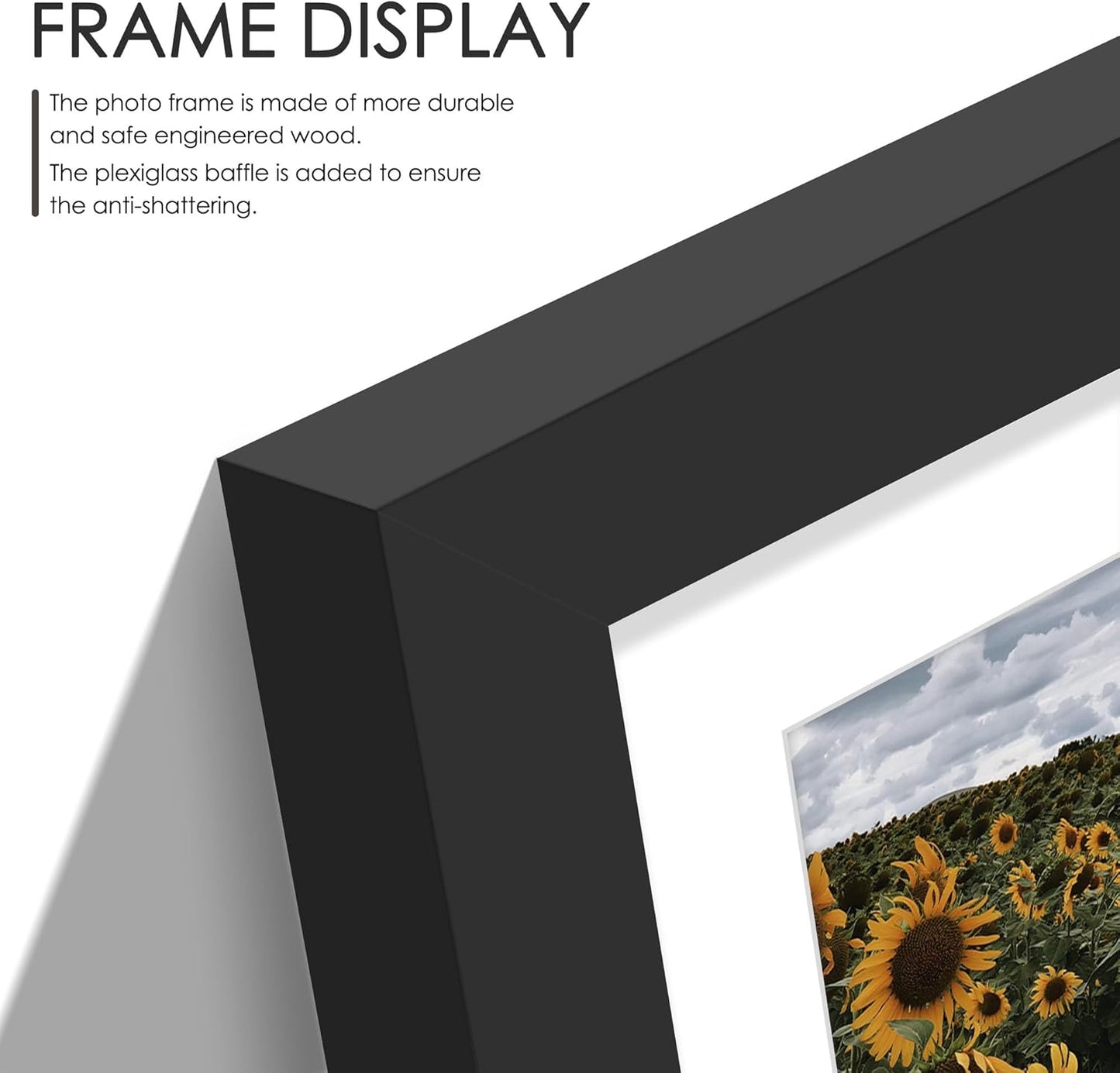 DUENPY 14x26 Collage Picture Frame 4x6 Collage Picture Frame Displays Twelve 4x6 inch Photos Available Horizontal Wall Mounting Display and Vertical Black - Colors A