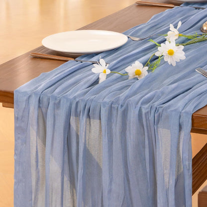 Socomi 3pcs Sage Green Cheesecloth Table Runner Summer Boho Rustic Gauze 120 inch 10FT Cheese Cloth Sheer Runner for Wedding Party Baby Shower Home Decor Holiday Decorations