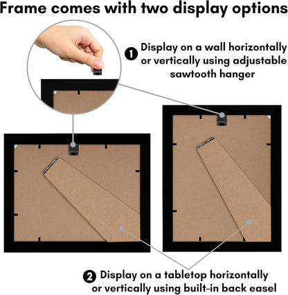 Americanflat 12x18 Poster Frame with Shatter-Resistant Glass - Signature Collection - Gallery-Style Frames Made of Engineered Wood - Photo Frame for Wall Display - Black - Colors C