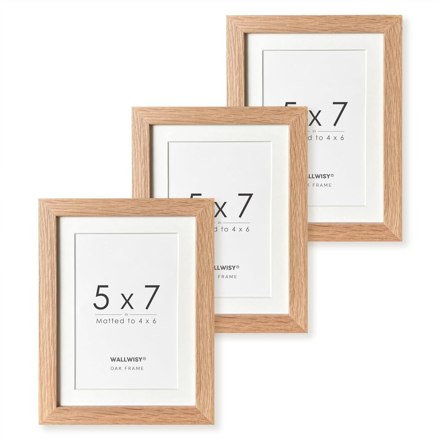 5x7 Picture Frame, Solid Oak Wood 5 x 7 Photo Frame with Mat to 4x6, 7x5 Picture Frames for Wall and Tabletop Display, (Walnut Set of 1)
