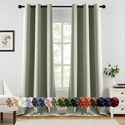 MIULEE Blackout Curtains for Bedroom Living Room 2 Panels, Thermal Insulated Room Darkening Drapes Grommet Noise Reducing Light Blocking Window Treatments 63 Inches Long 40x63 Inch Black - Colors B