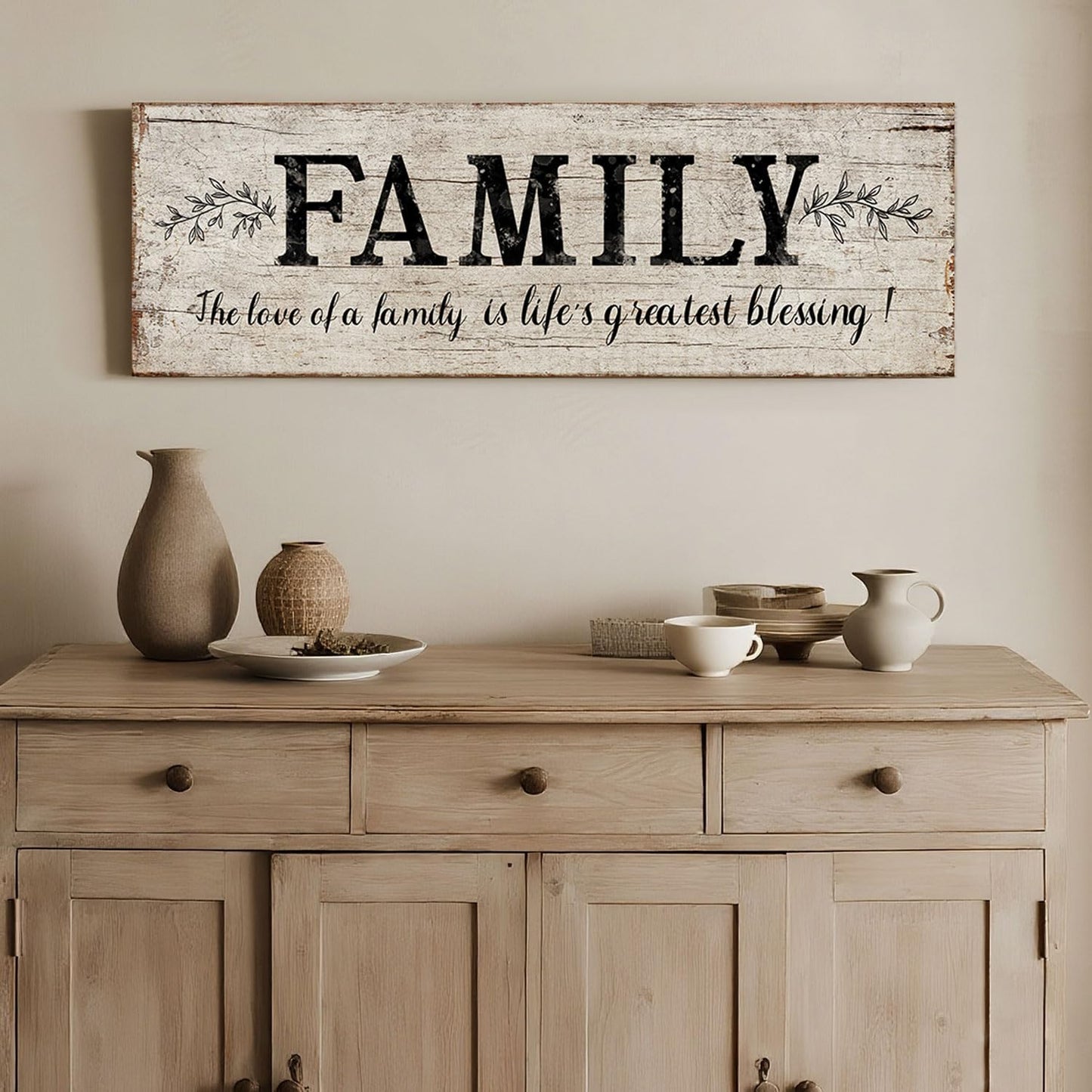 Quotes Wall Decor Enjoy the Little Things Sign Family Wall Signs Canvas Prints Rustic Wooden Wall Art Wood Pictures for Living Room Bedroom Office Home Decor, 6 X 17 Inch Framed