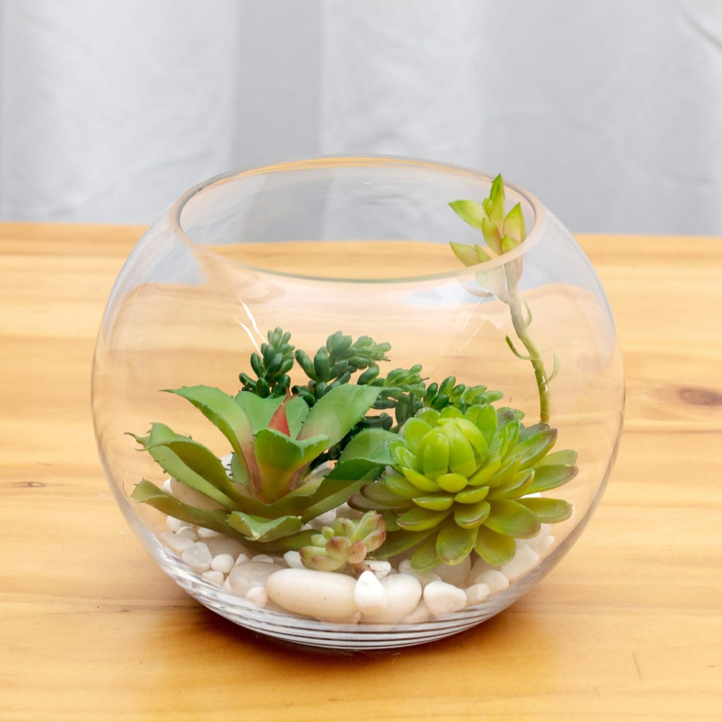 WGV Bowl Glass Vase, Diameter 6", Height 4.5", Open Width 4", (Multiple Sizes Choices) Clear Bubble Planter Terrarium Fish Bowl for Wedding Event Home Decor, 1 Piece (VBW0006A)