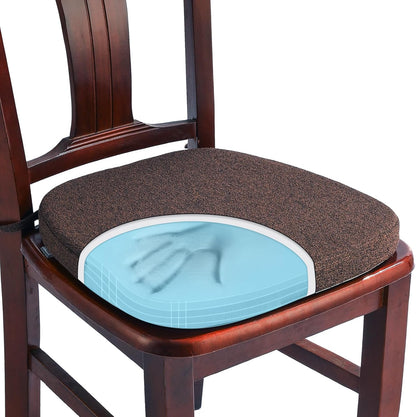 SINOSSO 1 Pack Memory Foam Chair Cushions for Dining Chair, Friendly Woven Fabric 16" U-Shape Comfortable Kitchen Chair Pad, Removable Slip Resistant Seat Cushion (1 Piece, Blue)