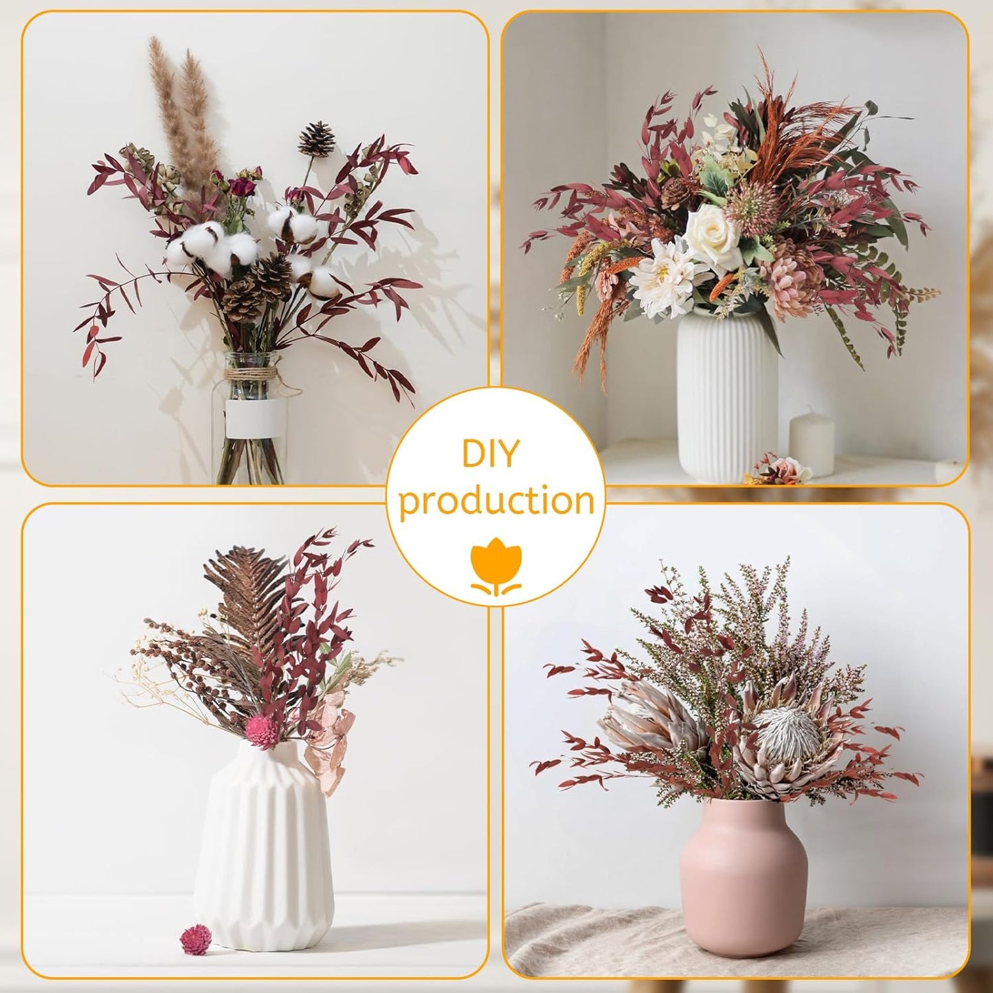 Real Eucalyptus Stems 20PCS Dried Preserved Fresh Eucalyptus Silver Dollar Leaves for Shower - Greenery Branches for Wedding Home Party Vase Filler Spring Decor