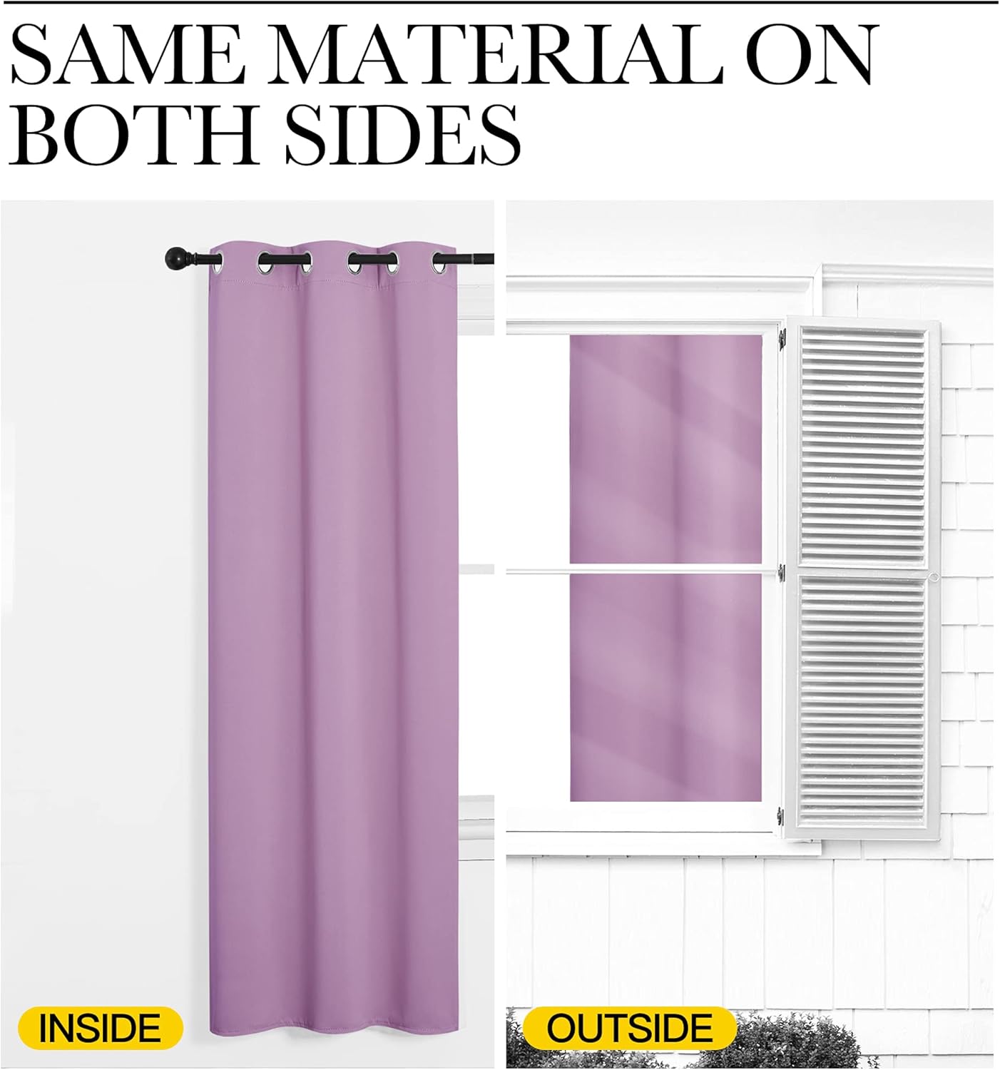 NICETOWN Halloween Pitch Black Solid Thermal Insulated Grommet Blackout Curtains/Drapes for Bedroom Window (2 Panels, 42 inches Wide by 63 inches Long, Black) - Colors B