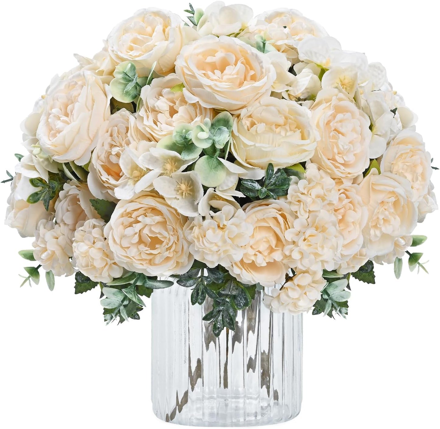 MARTINE MALL 2 Packs Peonies Artificial Flowers, Light Pink Artificial Peonies, Silk Peonies Flowers Fake Peonies Artificial Flowers Peonies Bouquet for Centerpiece Table Wedding Party Home Decor