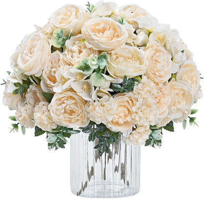 MARTINE MALL 2 Packs Peonies Artificial Flowers, Light Pink Artificial Peonies, Silk Peonies Flowers Fake Peonies Artificial Flowers Peonies Bouquet for Centerpiece Table Wedding Party Home Decor