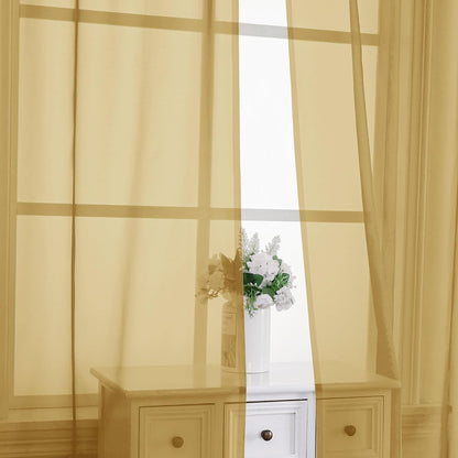 Chyhomenyc Sheer White Valances for Windows 2 Pack, Small Window Curtains for Living Room Bathroom Cafe Laundry Basement, Modern Top Dual Rod Pocket Voile Curtain, 42W x 14L inches, White - Colors C