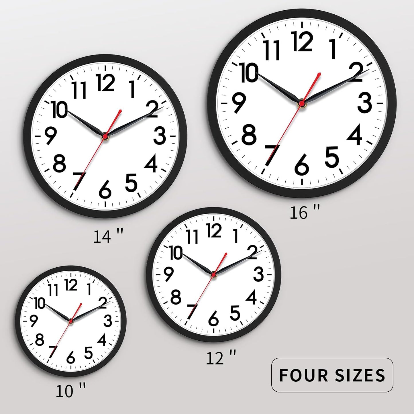 AKCISOT Wall Clock, Modern Small Wall Clocks Battery Operated 8 Inch, Silent Non-Ticking Analog Classic for Office, Home, Bathroom, Kitchen, Bedroom, School(Black)