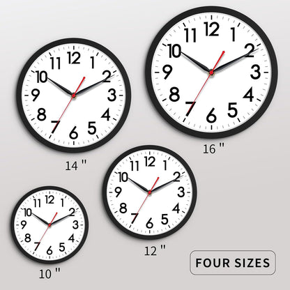 AKCISOT Wall Clock, Modern Small Wall Clocks Battery Operated 8 Inch, Silent Non-Ticking Analog Classic for Office, Home, Bathroom, Kitchen, Bedroom, School(Black)