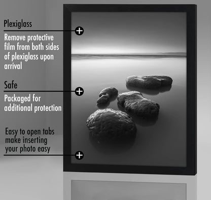 Americanflat 16x20 Picture Frame with Polished Plexiglass - Black Picture Frame - Wide Photo Frames Made of Engineered Wood for Vertical or Horizontal Wall Display - Epic Collection - Black - Colors C