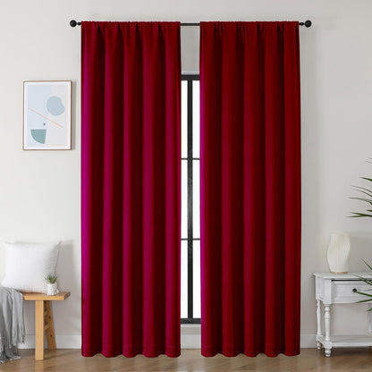 Simplebrand Ava Sage Green Blackout Curtains for Bedroom 63 Inch Length 2 Panels Set, Solid Thermal Insulated Energy Saving Rod Pocket Window Treatment Curtains Blackout Drapes, W40 x L63 Inch, Sage - Colors B
