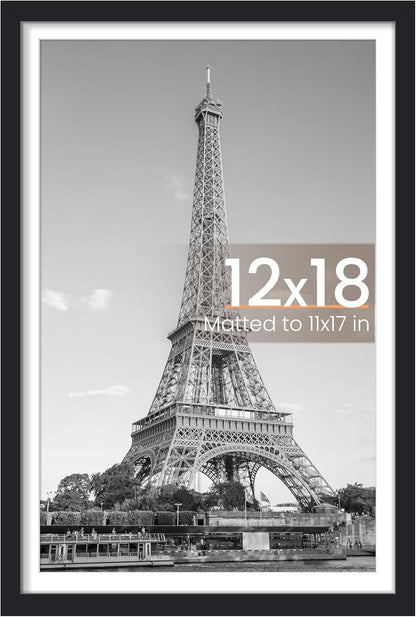 upsimples 8x10 Picture Frame, Display Pictures 5x7 with Mat or 8x10 Without Mat, Wall Hanging Photo Frame, Black, 1 Pack - Colors B