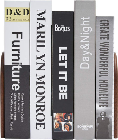 Pandapark Wood,Non-Skid Bookend for Shelves,Heavy Duty,Book Stand for CDs,1 Pair