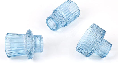 Vixdonos Taper Glass Candlestick Holders Tealight Candle Holders for Table Centerpieces, Wedding Decor and Dinner Party (6 Pcs, Green)
