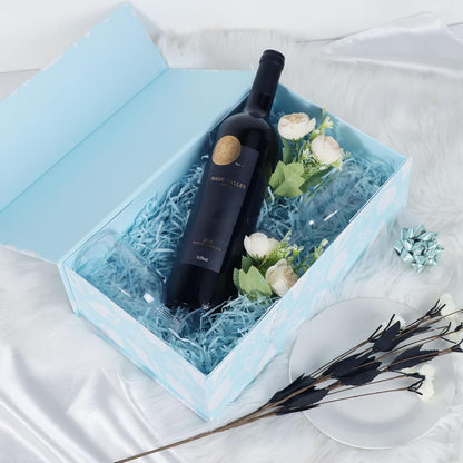 LFBOX Floral Gift Box with Magnetic Lids 13.8x8.3x4.4 in, Large Bridesmaid Proposal Boxes, Rectangle Wedding Decorative Storage Box 1 Pack