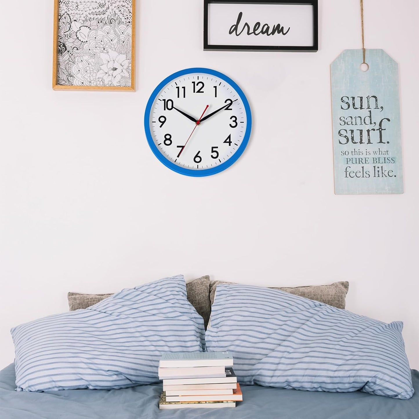 AKCISOT Wall Clock, Modern Small Wall Clocks Battery Operated 8 Inch, Silent Non-Ticking Analog Classic for Office, Home, Bathroom, Kitchen, Bedroom, School(Black)