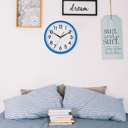 AKCISOT Wall Clock, Modern Small Wall Clocks Battery Operated 8 Inch, Silent Non-Ticking Analog Classic for Office, Home, Bathroom, Kitchen, Bedroom, School(Black)