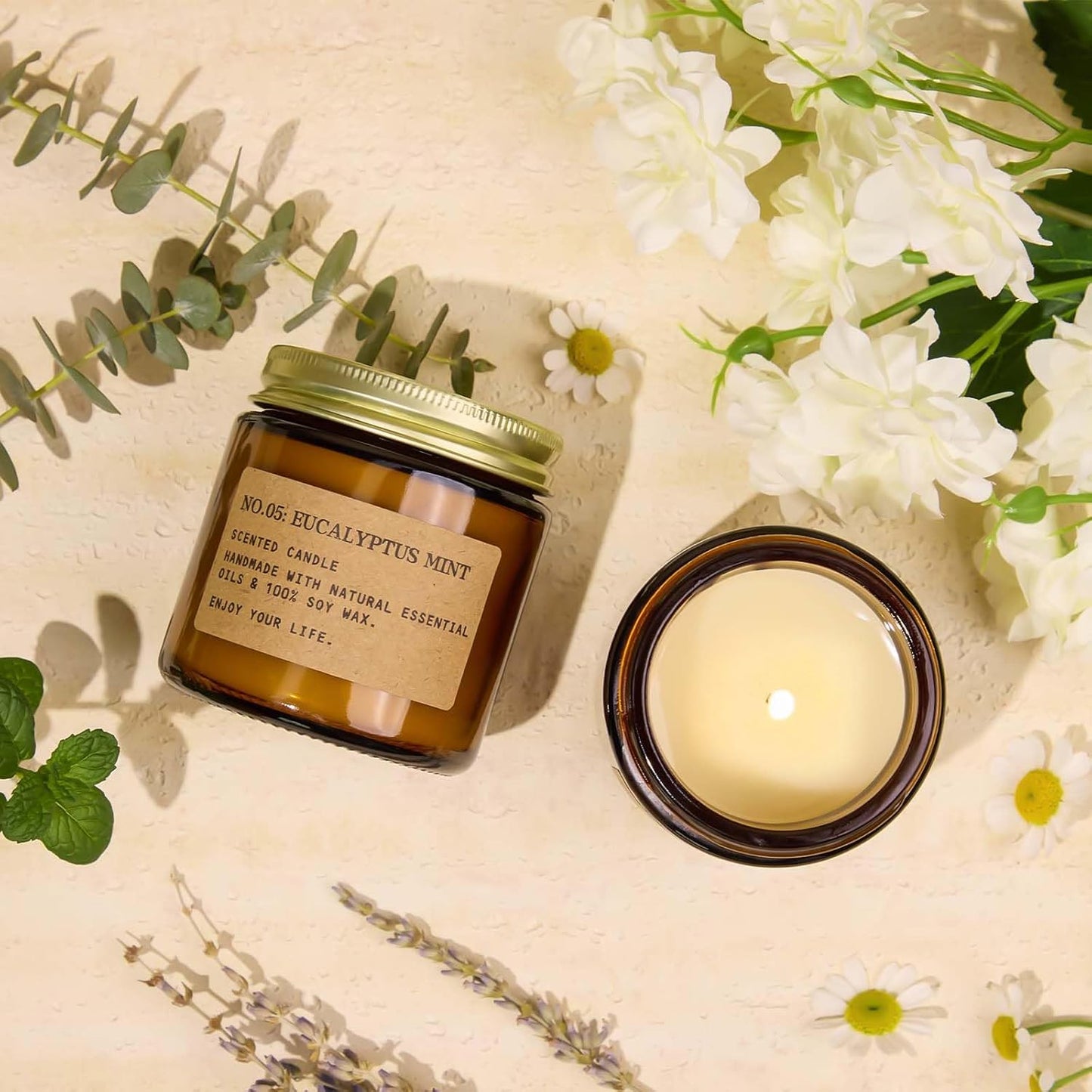 6-Pack Scented Candles for Home, 3.5 Oz Soy Wax Candles Gift Set with Lavender Chamomile & Eucalyptus Mint for Brithday Gifts Women, Mothers Day