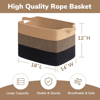Goodpick Cube Storage Bins - Towel, Book, Cloth, Shoes, Closet Shelf Woven Baskets for Office, Baby Laundry, Toys, 13''x10''x9''