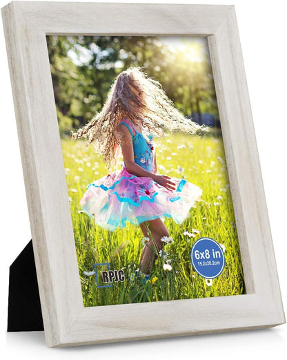 RPJC 5x7 Picture Frames Made of Solid Wood High Definition Glass for Table Top Display and Wall Mounting Photo Frame Black