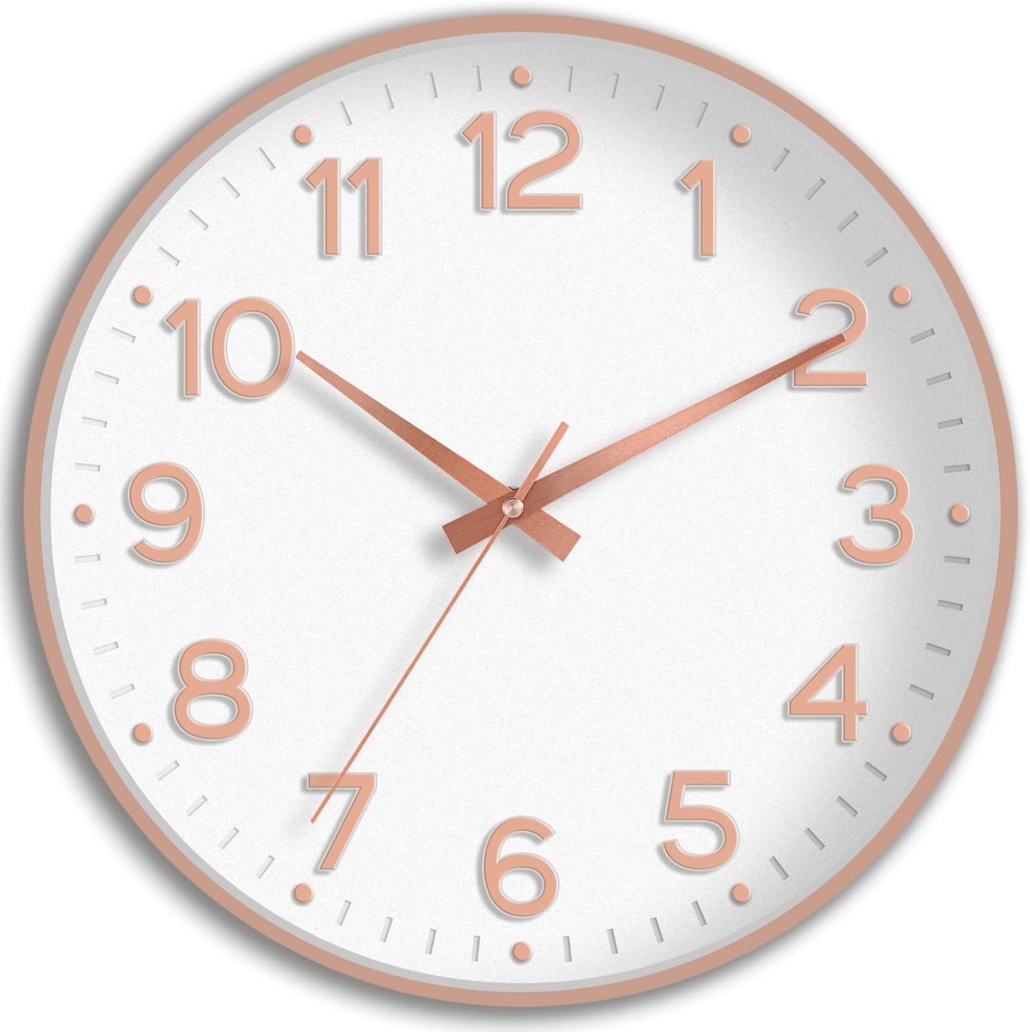 Roymnie Wall Clock Green, Silent Wall Clocks Battery Operated 8 Inch-Modern Non Ticking Analog Clock Decorative for Kitchen Office Bathroom Bedroom(Gold)