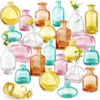 Bud Vases Set of 12, Clear Glass Bud Vase in Bulk, Small Vases for Centerpiece Mini Modern Flower Vase Transparent, Wedding Party Table Home Decor