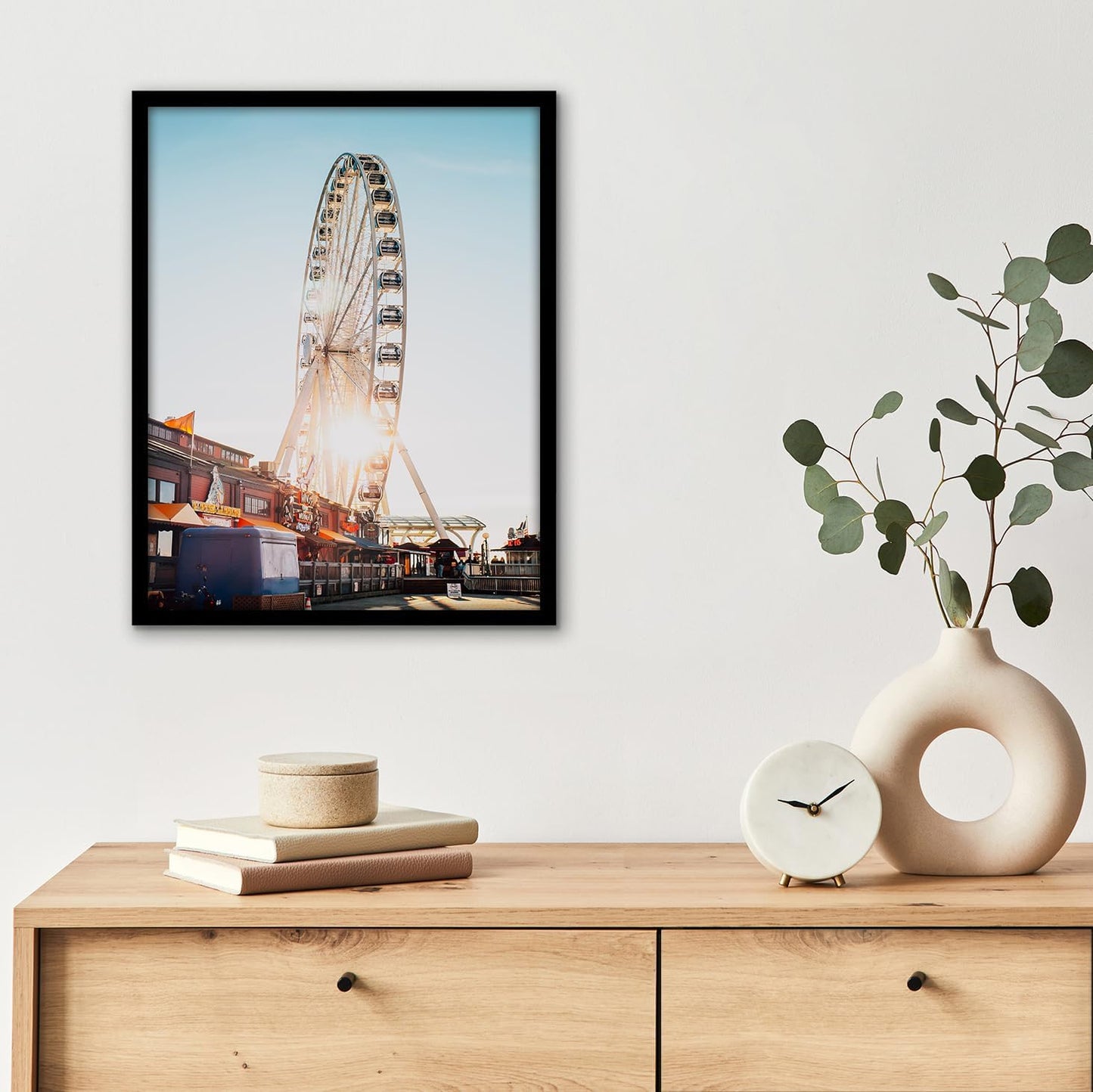 Americanflat 24x36 Poster Frame with Polished Plexiglass - Streamline Collection - Thin Border Picture Frame for Wall Display - Hanging Hardware Included - Black - Colors B