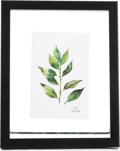 Aynoo Wood Floating Picture Frame 7x9, Table Top 8x10 7x9 6x8 Floating Frame Black Metal Modern Style Frame (PHSD),1Pack