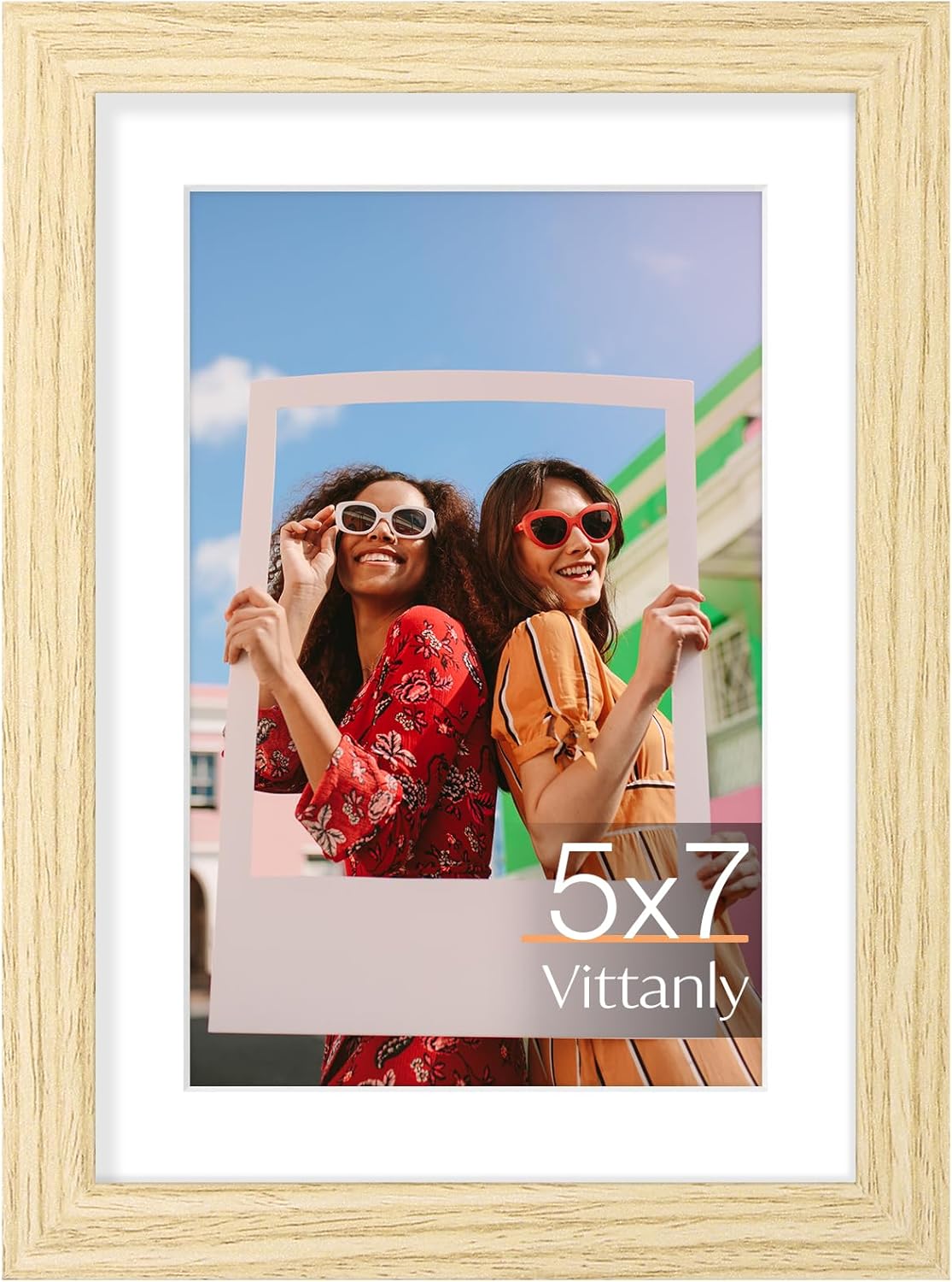 Vittanly 11x14 Picture Frame, Display Pictures 8x10 with Mat or 11x14 without Mat, Photo Frame for Wall Mounting, Black, 1 Pack - Colors A