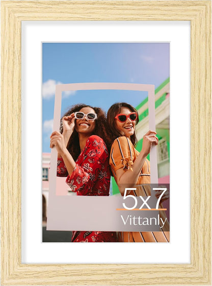 Vittanly 11x14 Picture Frame, Display Pictures 8x10 with Mat or 11x14 without Mat, Photo Frame for Wall Mounting, Black, 1 Pack - Colors A