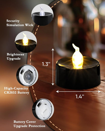 merrynights LED Candles, Tea Lights Candles Battery Operated Bulk, 50-Pack Long-Lasting 200 Hours Flameless Tealight Candles, Realistic Tea Lights for Christmas Halloween Wedding, 1.5'' D X 1.25'' H