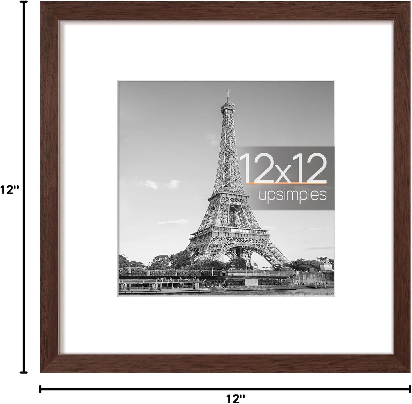 upsimples 8x10 Picture Frame, Display Pictures 5x7 with Mat or 8x10 Without Mat, Wall Hanging Photo Frame, Black, 1 Pack - Colors A