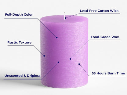Melt Candle Pillar Candles, 3 Pack - Unscented Candles for Home, Church, Weddings, & More - 3" x 4", Ivory
