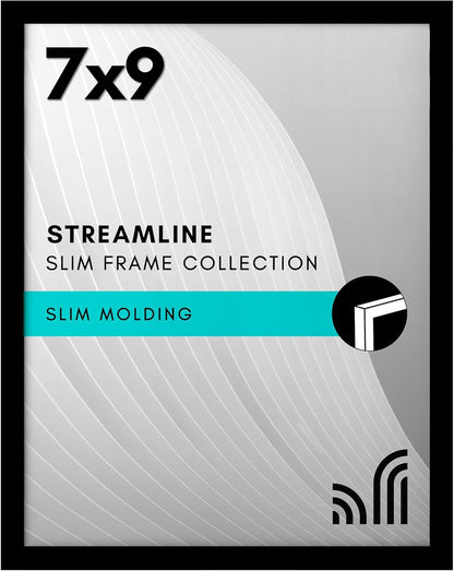 Americanflat 24x36 Poster Frame with Polished Plexiglass - Streamline Collection - Thin Border Picture Frame for Wall Display - Hanging Hardware Included - Black - Colors A