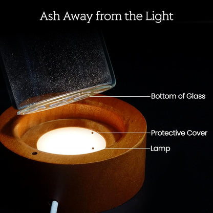 Incense Holder for Sticks, Anti-Ash Flying Incense Burner with 30 Incense Sticks, Detachable Glass Ash Catcher (Wood, Brown)