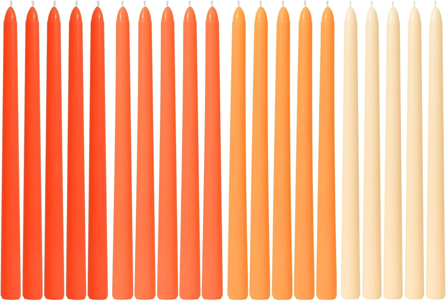 Viyffo Taper Candles, 12 Inch, 12 Pack, Brown – Unscented, Smokeless Design, Up to 8-Hour Burn – Tall Candlesticks for Table Decor, Weddings & Dinners