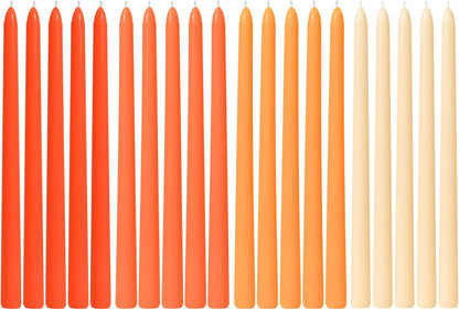 Viyffo Taper Candles, 12 Inch, 12 Pack, Brown – Unscented, Smokeless Design, Up to 8-Hour Burn – Tall Candlesticks for Table Decor, Weddings & Dinners