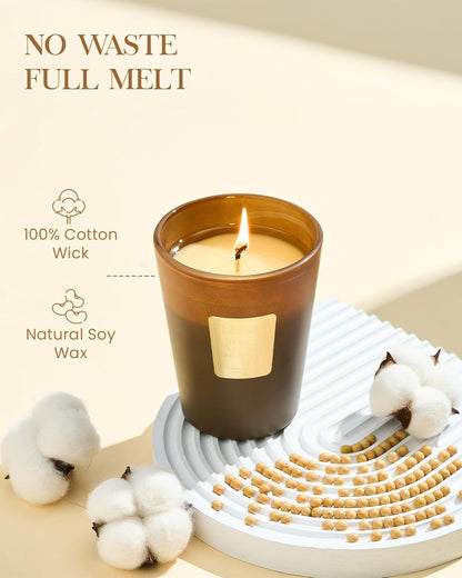 M&SENSE Jasmine Candles Highly Scented 3 Wick 35oz 150 Hours Burn Extra Large Jar Candles for Women, Natural Soy Wax Aromatherapy Candle for Stress Relief, Meditation, Yoga, Spa - Colors A
