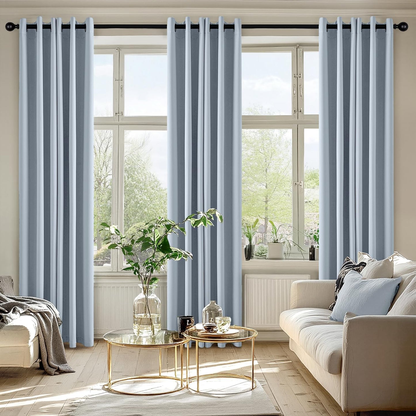 MIULEE Blackout Curtains for Bedroom Living Room 2 Panels, Thermal Insulated Room Darkening Drapes Grommet Noise Reducing Light Blocking Window Treatments 63 Inches Long 40x63 Inch Black - Colors A