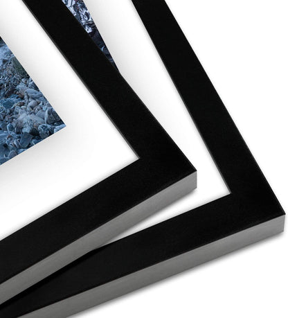 Americanflat 8.5x11 Floating Picture Frame with Polished Crystal-Clear Glass - Set of 2 - Use as 5x7 Frame or Display 4x6 Photo - Signature Float Collection - Photo Frames for Wall Display - Black