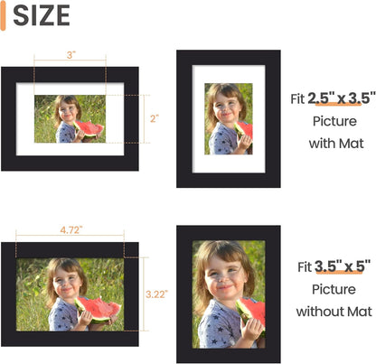 upsimples 8x10 Picture Frame, Display Pictures 5x7 with Mat or 8x10 Without Mat, Wall Hanging Photo Frame, Black, 1 Pack - Colors B